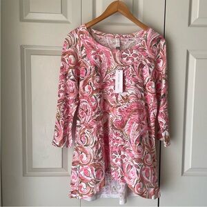Whimsey Rose | Pink Paisley thermal tunic. Size Large. NWT. USA. Cottagecore